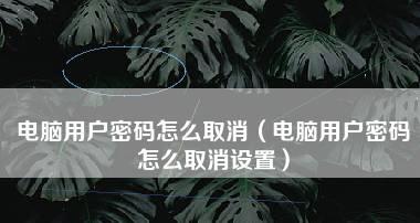 电脑开机密码解除教程（简单有效的密码解除方法）  第1张